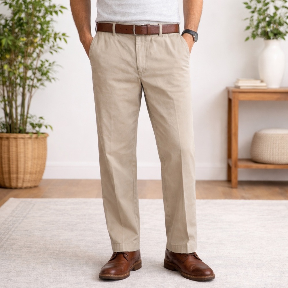 DOCKERS Pants Classic Flat Front Straight Leg Business Casual Men’s W38 L30 GUC